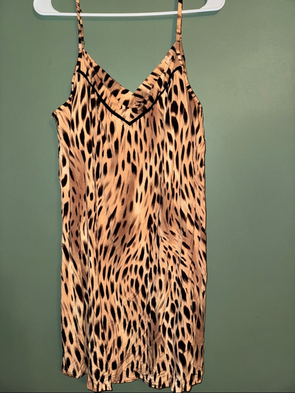 Soma Cool Nights Nightgown Chemise Dress Sleep XL Cheetah Print Animal Print